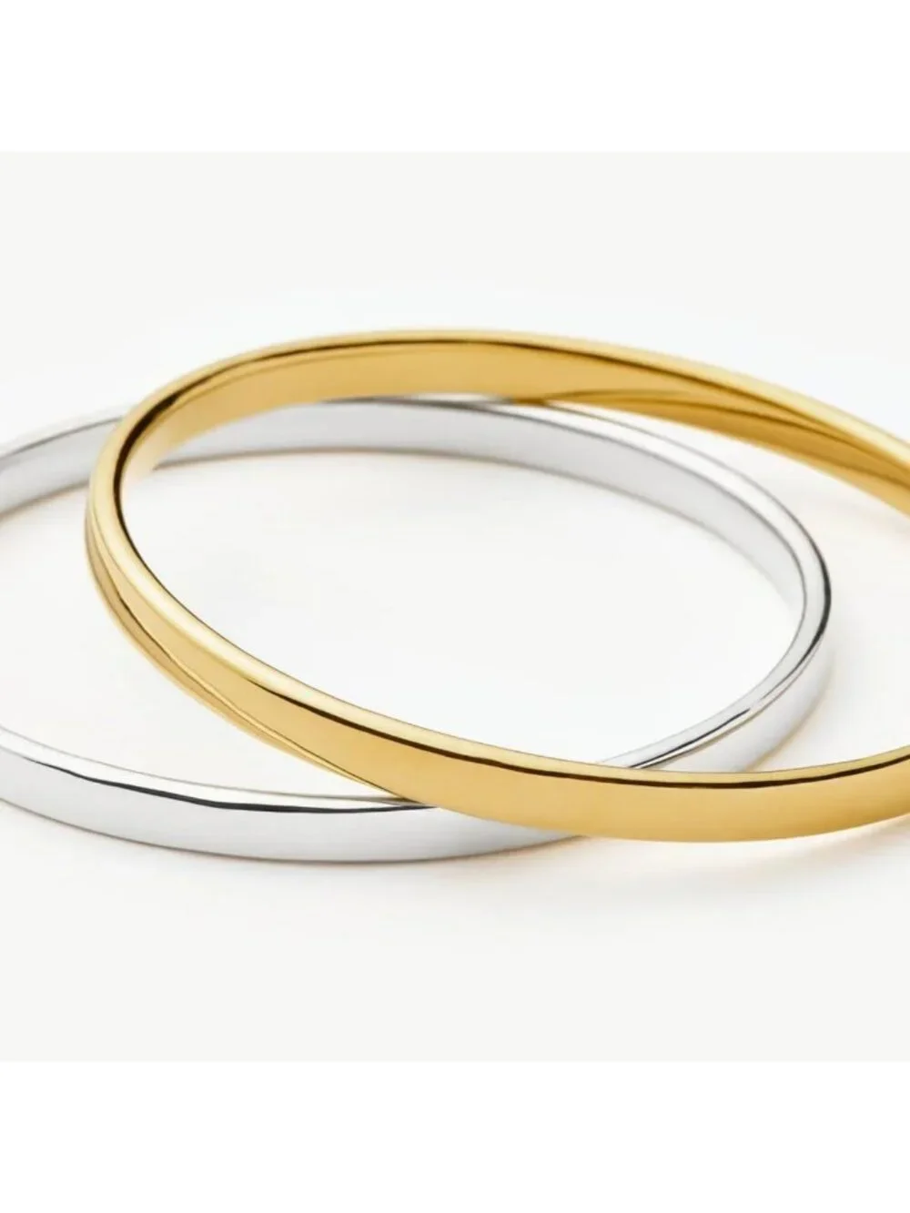 14K Gold Plated 4mm Stackable Minimalist Bangle Bracelet for Women - Perfect